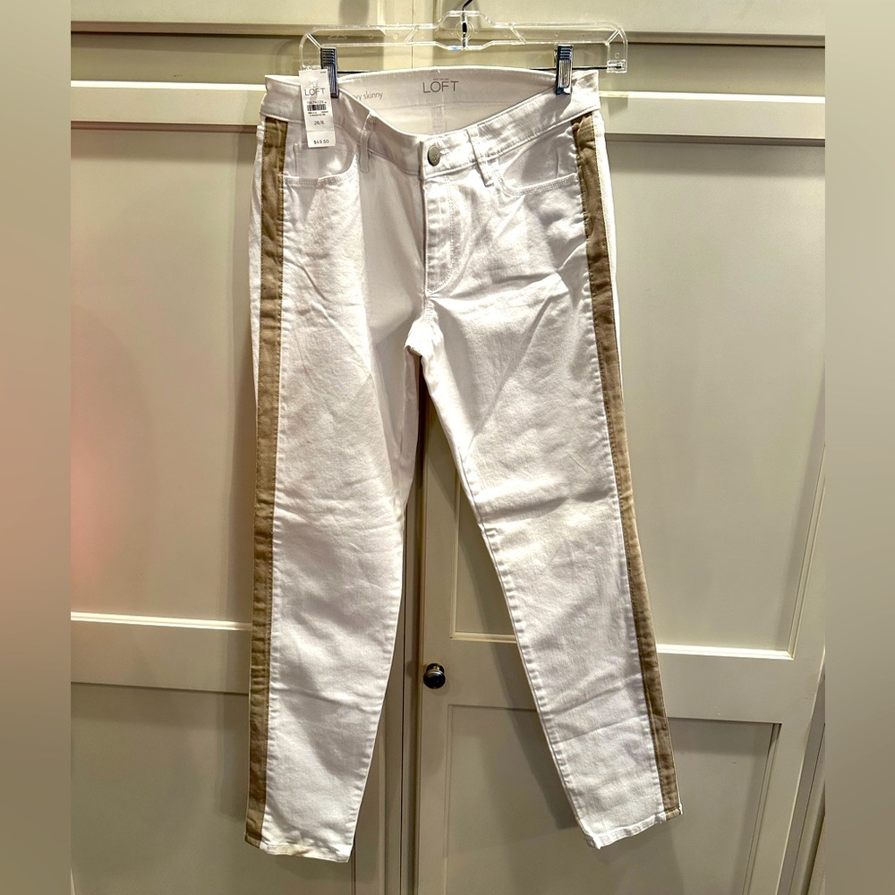 Loft curvy skinny white jean